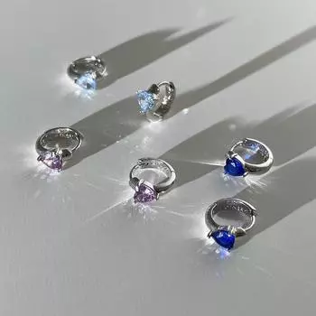 925 silver needle love zircon earrings women s exquisite niche high-end flash earrings fashionable versatile new ear buckles 925 silver needles