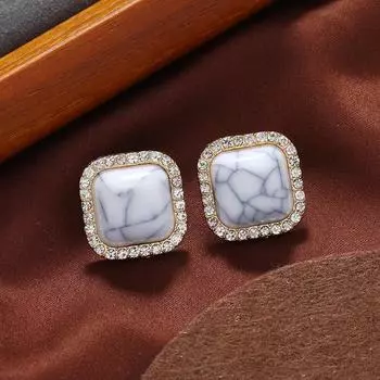 925 Silver Needle New Trendy Retro Fashion Turquoise Pattern Earrings Women s Niche Premium Temperament Crystal Red Earrings