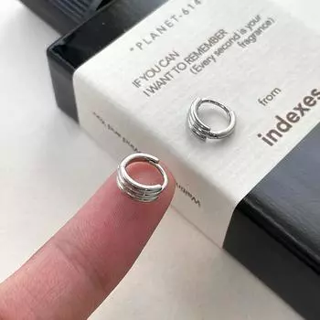 925 Silver Needle Plain Ring Earrings Women s Niche Design Advanced Sense Stacked Wind Earrings Exquisite Versatile Neutral Wind Earrings 925 silver needle