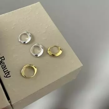 925 Silver Needle Plain Ring Earrings Women s Geometric Personality ins Fashion New Trendy Earrings Niche Design Premium Earrings 925 silver needles
