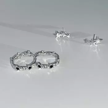 925 Silver Needle Retro Star Earrings Women s Simple Niche High-end Earrings Fashion Personality Versatile New Earrings A pair of 925 silver needles