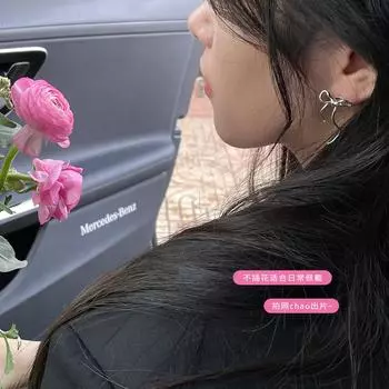 925 Silver Needle Ribbon Bow Earrings Women s Exquisite Sweet Flower Arrangement Earrings Niche Unique Summer Earrings 925 silver needle