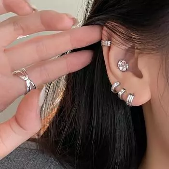 925 silver needle stacked earrings, niche design, high-end earrings, exquisite and versatile neutral style earrings. 925 silver needle