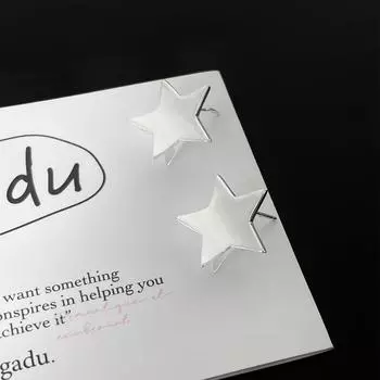 925 silver needle star stud earrings women s niche design high-end earrings exquisite and cute temperament silver needle earrings A pair of 925 silver needles