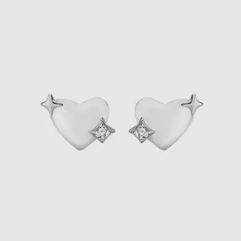 925 Silver Sweet And Cool Love Stud Earrings, High-End Sense, Niche Design Sense, Peach Heart Earrings Ins Heart Earrings. 925 Silver