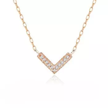 925 Silver V-Shaped Necklace Fashionable Niche Exquisite Letter Chain Insv-Shaped Collarbone Chain 925 Silver