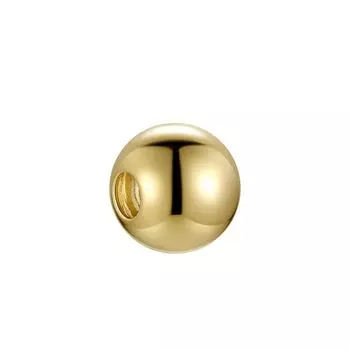 925 Sterling Loose Beads Plated 18K Real Gold Beads White Gold Color Spacer Beads Small Sliver Beads DIY Handmade Beaded Jewelry Accessories Gold color hole 6mm