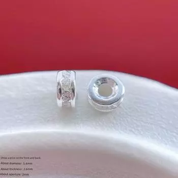 925 Sterling Silver Accessories Micro Inlaid Zircon Spacer Beads Spacer Gasket Barrel Beads Crystal Bracelet Ornament Accessories DIY Beaded LA811 925 Silver Micro Zircon Bead Spacer