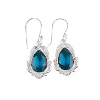 925 Sterling Silver Apatite Gemstone Ethnic Jewelry Earrings For Engagement Gift EE-41-12