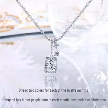 925 Sterling Silver Aurora Zircon Cube Necklace - Simple Retro Clavicle Chain, Perfect Gift for Her on Chinese Valentine s Day Aurora Sugar Cube Necklace; 925 Silver