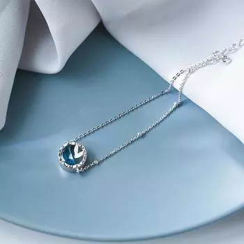 925 Sterling Silver Blue Crystal Mermaid Charm Bracelet For Women Bracelet &Bangle Wedding Jewelry Party SL125