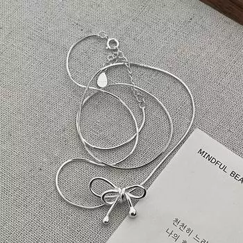 925 sterling silver bow necklace women s exquisite sweet and gentle wind collarbone chain light luxury niche autumn and winter new neck chain 925 silver