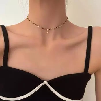 925 sterling silver camellia necklace women s light luxury niche black rope woven zircon clavicle chain personalized fashion autumn and winter chain 925 silver