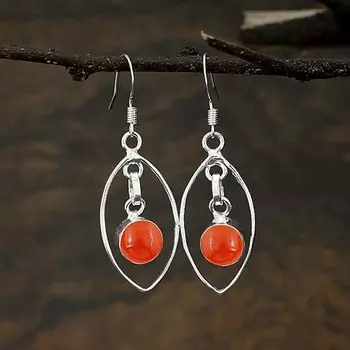 925 Sterling Silver, Carnelian Gemstone Earring, Dangle Earring, Gift For Her, Bezel Earring, Birthday Gift, Silver Jewelry