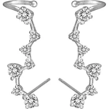 925 Sterling Silver Cubic Zirconia Dipper Stud Earrings For Women Romantic Jewelry Bijoux Pendientes eh1200