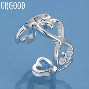 925 Sterling Silver Double Line Women s Ring Fashion Charm Wedding Jewelry 5#-10#