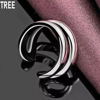 Женское парное кольцо из стерлингового серебра 925 пробы с двойной линией, изысканное очарование, модные свадебные украшения 5#-10#