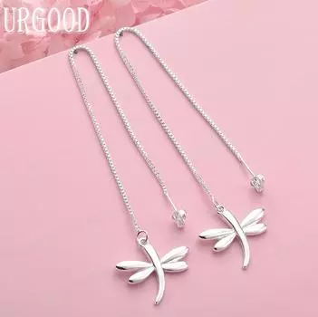 925 Sterling Silver Dragonfly Earrings Wedding Jewelry