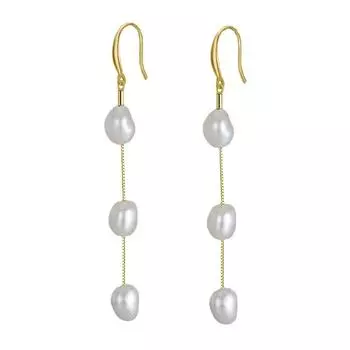 925 sterling silver earrings natural freshwater pearl Baroque handmade earrings