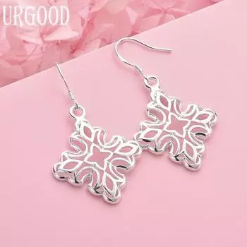 925 Sterling Silver Fashion Earrings Wedding Jewelry 4.20*2.50cm