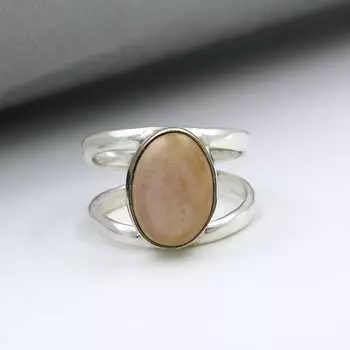 Кольцо из серебра 925 пробы с драгоценным камнем, кольцо с розовым опалом, дизайнерское кольцо, богемное кольцо, подарок для нее, серебряные украшения, кольцо ручной работы 6