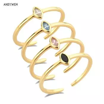 925 пробы стерлингового серебра золота циркония Cz кристалл овальные изменяемые размеры кольца свадебные роскошные ювелирные изделия тонкие пальчиковые украшения подарок вечеринка