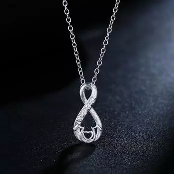 Ожерелье с подвеской в форме сердца из стерлингового серебра 925 пробы с цирконием, свадебные модные украшения 40cm