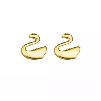 925 Sterling Silver Little Swan Stud Earrings Femininity Simple Niche Mini Earrings 18K Gold Exquisite Mini Earrings 925 Silver