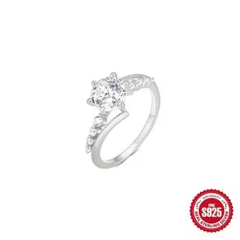 925 Sterling Silver Luxury Sparkling Opal Premium Ring Band Engagement Wedding Bridal Jewelry No.7