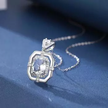 925 sterling silver necklace women s full diamond zircon pendant green zircon high-end temperament collarbone chain light luxury gift jewelry 925 silver