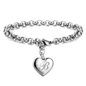 925 Sterling silver noble Heart 26 Letteres chain Bracelets for women Fashion party wedding Jewelry gifts