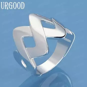 925 Sterling Silver Number 8 Geometric Ring Fashion Charm Wedding Jewelry 7#