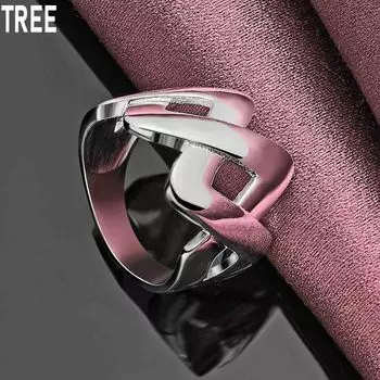 Кольцо из стерлингового серебра 925 пробы с геометрическим узором в виде цифры 8, изысканное модное свадебное украшение 7#