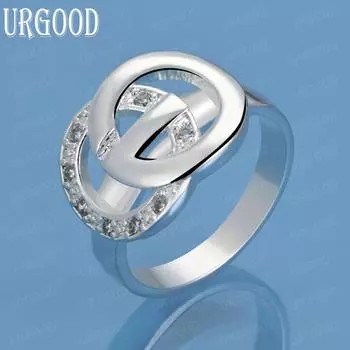 925 Sterling Silver O-round AAA Zircon Ring Fashion Wedding Jewelry 7#