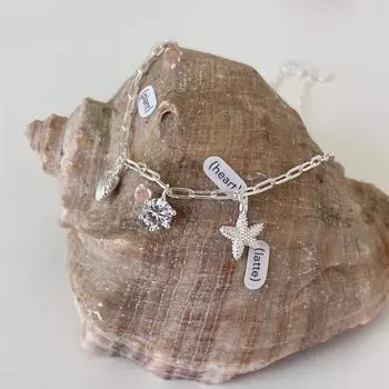 925 sterling silver ocean shell starfish single diamond necklace women s exquisite small and high-end starfish collarbone chain new 925 silver