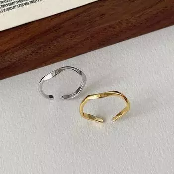 925 sterling silver plain ring, niche design Mobius high-end ring, autumn new personalized index finger ring adjustable opening