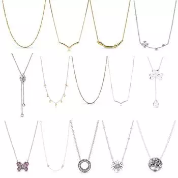 925 пробы Серебряная пластина Дамское Темпераментное Простое Личностное Ожерелье Ювелирные Изделия