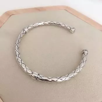 925 стерлингового серебра ромбовидные открытые браслеты для женщин и мужчин геометрические браслеты-манжеты ювелирные изделия подарки S -B484