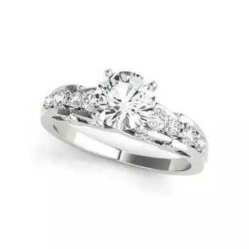 925 Sterling Silver Ring Sets For Women Round SONA Stone Wedding Bands Engagement Gift 8