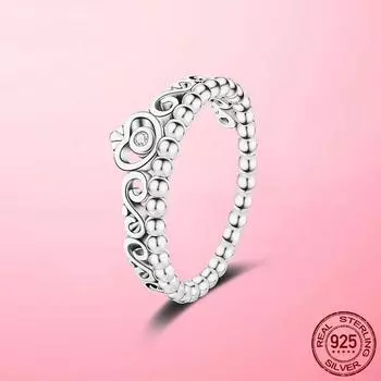 Кольца из стерлингового серебра 925 пробы, кольцо «Корона принцессы» для женщин, оригинальные серебряные кольца 925 пробы, брендовые свадебные модные ювелирные изделия, подарок 6