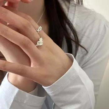 925 sterling silver rose love ring women s niche high-end sense interlocking ring ring opening adjustable new model opening adjustable