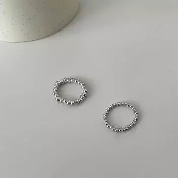 925 sterling silver size round bead ring women s simple niche design sense index finger ring advanced sense cold wind autumn and winter One average size