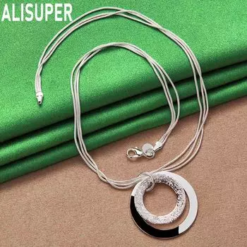 Ожерелье-змейка из стерлингового серебра 925 пробы в форме буквы O, матовое, модные свадебные украшения 45CM