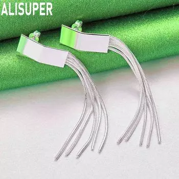 Стерлинговое серебро 925 пробы Змеиная цепочка Подвеска Пирсинг серьги Модный шарм Свадебные украшения 7.20*0.70cm