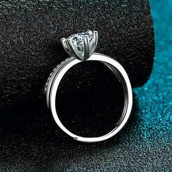 925 Sterling Silver Snowflake Ring, Twist Arm 8-Shaped Small Daisy Open Ring, Love Six-Claw Couple Ring