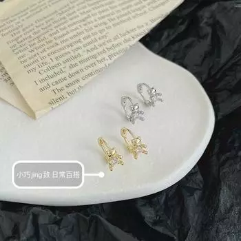 925 sterling silver soft cute hug bear earrings female niche design sense Korean ins style fresh and exquisite jewelry 925 silver