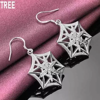 Серьги-подвески в форме звезды из стерлингового серебра 925 пробы, модные свадебные украшения 4.00*1.30cm
