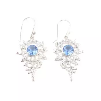 925 Sterling Silver Tanzanite Gemstone Handmade Drop & Dangle Earrings 2.25 CE-16-4