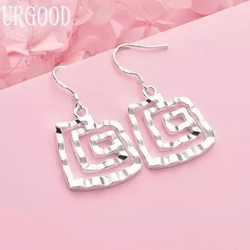 925 Sterling Silver Thread Earrings Wedding Jewelry 3.80*2.10cm