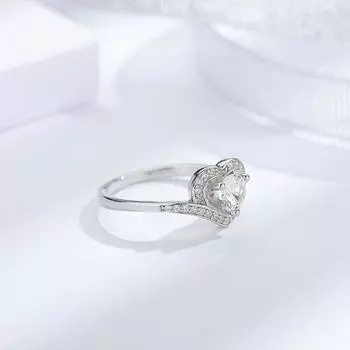 Кольцо Love Ring Twisted Arm из стерлингового серебра 925 пробы для женщин, 18-каратное золото, 50-точечное бриллиантовое кольцо в форме сердца, подарок на признание для девушки, кольцо в форме персикового сердца No. 5